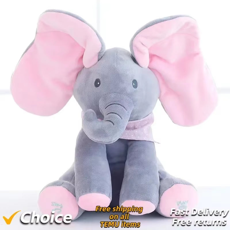 2025 New Hide-And-Seek Elephant Plush Toy Baby Hide-And-Seek Game Toy Singing Interactive Musical Toys Gifts