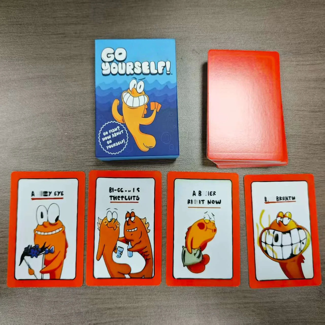 Fun Fish Card Solitaire Adult Party Table Game Two or More Players Prank Party Interaction Family, Friends, Colleagues, Relax