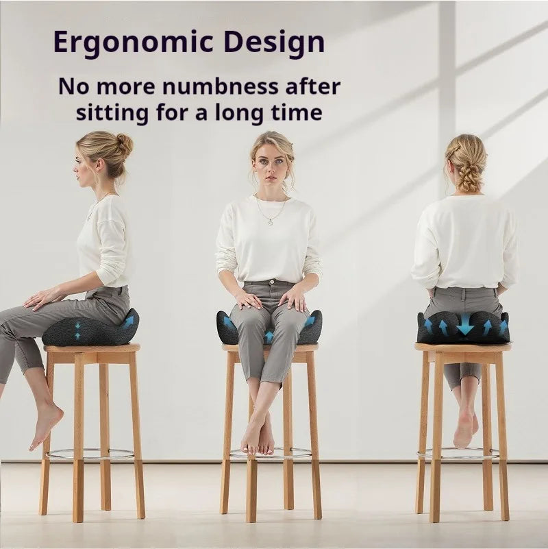 Thickened Memory Foam Cushion for Office Chair, Breathable Seat Pad to Relieve Back Pain and Hemorrhoids Office Sitting Artifact