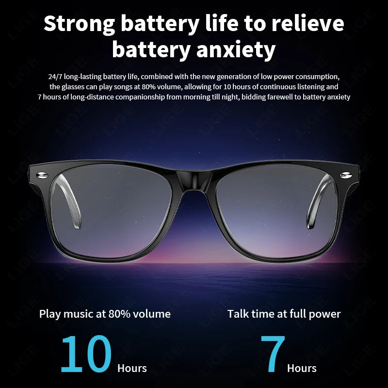 Smart Glasses AI Intelnt Real-Time Translation Bluetooth 6.0 Sunglasses Outdoor Sport Earphone Calling Music Eyeglasses