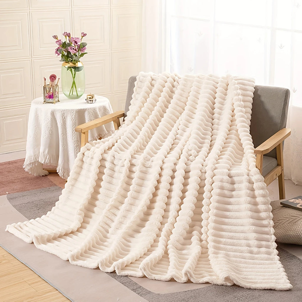 1Pc Solid Color Flannel Blanket Soft Warm Throw Blankets for Couch Sofa Office Bed Camping Travel Multi-Purpose Gift Blanket